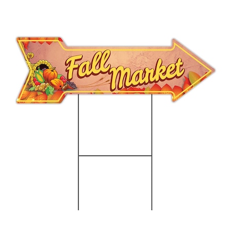 Signmission Fall Market Arrow Yard Sign Funny Home Decor 30in Wide C-ARROW10-999877